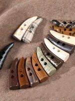 【cw】 10pcs 2 Holes Resin Horn Buckle Sewing Accessory Compatible with Clothing Coat Jacket Blazer Sweater