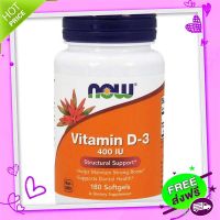 Free and Fast Delivery Now Foods, Vitamin D-3, 400 IU, 180 Softgels Ready to expire 06/2023