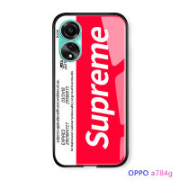 GGK สำหรับ OPPO A78 4G แบรนด์เนมสำหรับเด็กผู้ชายเคสโทรศัพท์มันวาวกันกระแทกเคสกระจกเทมเปอร์