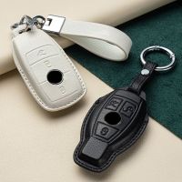 Top Layer Leather Car Key Case Cover Shell For Mercedes Benz A B C E G M R S Class W204 W205 W212 W213 W176 GLC CLA GLA AMG W177