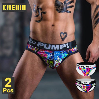 CMENIN PUMP 2Pcs Ins สไตล์โพลีเอสเตอร์กางเกงในชายเซ็กซี่กางเกงในชายกางเกงชั้นในแห้งเร็วกางเกงในชาย Jockstrap กางเกงในชาย MP223