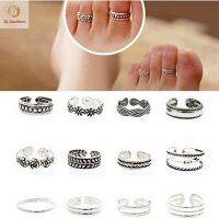 12pcs/set Classic Vintage Carved Silver Adjustable Toe Rings Set Bohemian Summer