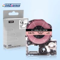 For Epson Tape 18mm SC18PW sc18pw Label Tape King Jim LC-5RBL Printer Ribbon Black on Pink For Epson LW-500 LW-400 Label Printer