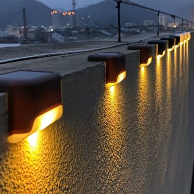 Solar light outdoor garden light railing light stairs steps wall light led garden landscape light rainproof3-6 V ไฟแสงสว่างกลางแจ้งสวน