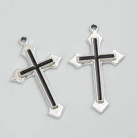 Hot 5Pcs สีเงิน50.5X30มม. Jesus Cross Charms ความเชื่อทางศาสนาจี้ Fit DIY เครื่องประดับทำด้วยมือทำโลหะอุปกรณ์โลหะผสม