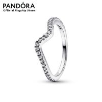 Pandora Silver Wave sterling silver ring with clear cubic zirconia เครื่องประดับ แหวน แหวนเงิน สีเงิน แหวนสีเงิน แหวนแพนดอร่า แพนดอร่า