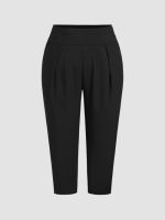 Cider High Waist Solid Tapered Trousers Curve &amp; Plus