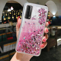 เคสสำหรับ Huawei Y7A 2020 ทรายเหลวในของเหลวกากเพชรฝาครอบโทรศัพท์ TPU ซิลิโคนใสแวววาว