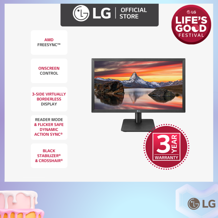 LG 21.45'' Monitor 22MP410-B 22 (55.88cm) FHD 3-Side Borderless Monitor ...