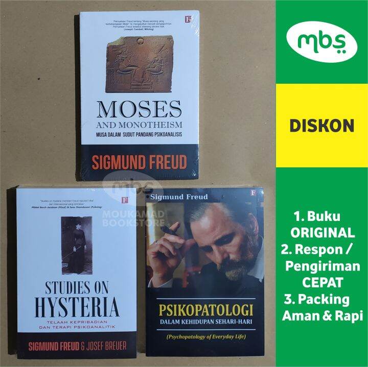 Paket buku sigmund freud moses and monotheism studies on hysteria