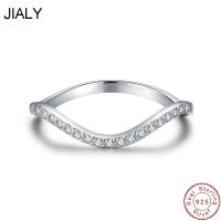 {Xixi Ornamerery} JIALY Sparkling AAA CZ Wave S925แหวนเงินสเตอร์ลิงสำหรับผู้หญิงเครื่องประดับของขวัญแต่งงานปาร์ตี้วันเกิด