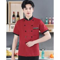 Chef Uniform Costume Breathable Food Service Top Custom Short Sleeve Restaurant Kitchen Man Shirt Clothing