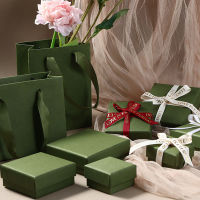 Jewellry Accessories Necklace Ring Case Packaging Jewelry Vintage Green Gift Box Jewelry Box Paper Case