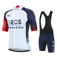 Ineos 2023ผู้ชายแขนสั้นขี่จักรยานย์ชุดฤดูร้อน Bicicleta เสื้อผ้า MTB M Aillot Ropa C Iclismo กีฬาสีฟ้าจักรยานสูท