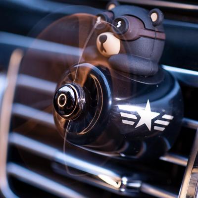 【cw】Little Bear Car Air Freshener Auto Interior Perfume Diffuser Bear Pilot Solid Aromatpy Air Vent Car Fragrance Diffuser Decor ！