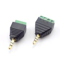 ；【‘； 3.5Mm 3 Pole 4 Pole Male Connector Terminal 3Pin 4Pin Audio AUX  Earphone Adapter To Headphone Jack Stereo Plug Solderless DIY