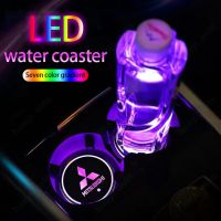 【Stylish and Practical with Beautiful Discount】 Mitsubishi Colorful Car LED Water Coaster Car Decoration Accessories for Xpander Delica Pajero Sport L200 Fuso Eclipse Cross Attrage