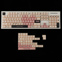 YMDK 144 Keycaps ZDA โปรไฟล์ XDA ย้อม V2พลาสติกสีชมพูน่ารักสำหรับวาเลนไทน์104 TKL 60% 96 84 68 64 MX คีย์บอร์ด