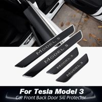 2022 Newest Door Sill Decoration Wrap Cover For Tesla Model 3 2021 Accessories Pedal Protection Strip Model Three Carbon Fiber Cables