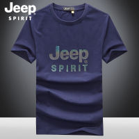 เสื้อยืดผู้ชายลาย JEEP SPIRIT เสื้อยืดแขนสั้นกีฬาแขนสั้นผ้าคอตตอนขนาดใหญ่ทรงหลวมสำหรับใส่ฤดูร้อนแขนสั้นคอกลม