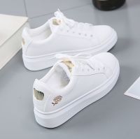 GanGdun White Shoes Female New Wild Korean Sneakers Flat Waterproof Non-slip Student Shoes Thick-soled Casual Sports Shoes Women