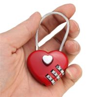 【YF】 2022 Hot Sale Love Password Lock Wire Rope Travel Bags Three Bit Digital Resettable Combination Padlock Heart