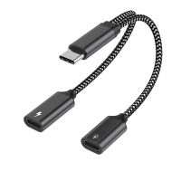 (ร้อน) U2 In 1 Otg Type C Cable,USB C OTG Cable Phone Adapter, 2 In 1 USB To Dual Type-C PD Charging Data Wire For Pro Samsung