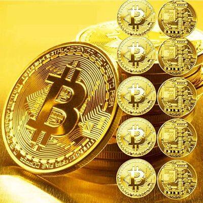 【CC】☢❦  Gold Plated Coin Collectible Collection Commemorative Casascius crypto coin Metal Antique Imitation