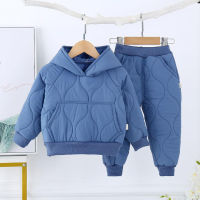 Keep Warm Baby Boys Clothes Autumn Winter Fashion Cotton Hooded Coat And Pants Girls Clothing Sets Kids Clothes 1 2 3 4 5 Years