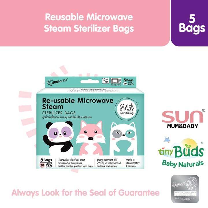 SUNMUM Reusable Microwave Steam Sterilizer Bag (5s) Lazada PH