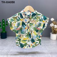 Boys thin section personality tide 2023 summer new baby beach Hawaiian style suit childrens flower