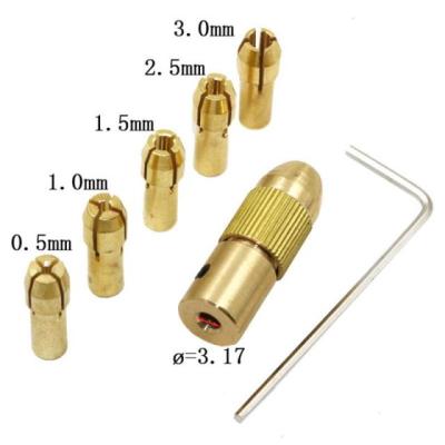 HH-DDPJ7pcs/set 2.35/3.17/4.05/5.05mm Brass Dremel Collet Mini Drill Chucks For Electric Motor Shaft Drill Bit Tool Drill Chuck Adapter