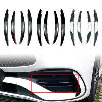 W206 Car Front Bumper Splitter Fins Body Spoiler Canards Cover Trim For Benz C-Class W206 Carbon fiber Black Chrome