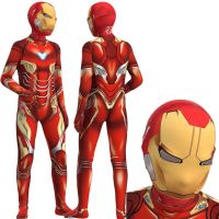 HOT★Iron Man เครื่องแต่งกายเด็กชุดปาร์ตี้ Superhero Zentai สูท Ironman Bodysuit เครื่องแต่งกายฮาโลวีนเวทีแสดง Jumpsuit ชุด