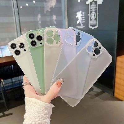 Matte Slim Case for IPhone 11 Case Iphone 13 Pro Max 12 Mini 14 Pro Back Cover Phone Transparent Shockproof Hard PP Thin Funda