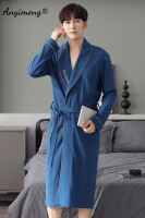 Plus Size 4XL Autumn Winter New Robes for Men Good Quality Mens Robe Belted Bathrobe for Male Kintted Cotton Luxury Sleepwear