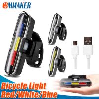 Cbmmaker USB Rechargable Bicycle Light Led Blue Red Dual Color Temperture Waterproof Cycling Taillight Light Memory Function