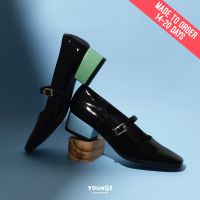 YOUNGS MJ ? BLACK PATENT / BLUE &amp; GREEN ? ? ( MADE TO ORDER 14-20 DAY ) ?