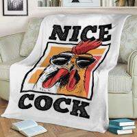 (Multi size available in stock)  Chicken Farming Funny Cock Custom Flannel Throw Blanket Personalized Blankets for Sofa Gift Customized DIY Print on Demand  (Free personalized design available)