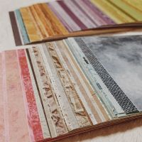 【CC】✟  150 Pcs Color Texture Background Paper Collage Junk Ephemera Album Scrapbooking Material Pack