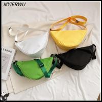 MYIERWU ไนลอนทำจากไนลอน กระเป๋าสะพายไหล่แบบสั้น จุได้มาก สีทึบทึบ กระเป๋าแมสเซนเจอร์ Versatil สามเหลี่ยมแอลอีดี กระเป๋า Crossbody ผู้หญิงผู้ชาย