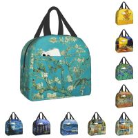 ✼✳ Van Gogh Almond Blossoms Lunch Box Portable Thermal Cooler Food Insulated Starry Night Oil Painting Lunch Bag for Women Kids