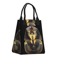 ☾✉☼ Ancient Egypt Tutankhamun Pharaoh Lunch Box Women Leakproof Egyptian King Tut Thermal Cooler Food Insulated Lunch Bag Tote Bags