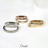 TM winkle 14k ring set. (ไม่แยกขาย) (แหวนเซ็ตงานชุบ 14k (สแตนเลส) สวย ทน เงา โดนน้ำ โดนน้ำหอมได้สบายๆเลยค่ะ เพชร CZ)