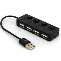 4พอร์ต Usb 2.0 Hub dengan Cahaya Bebas-Kuasa Suis ฮับ Usb Sambungan dengan Satu untuk Empat Splitter Suis Bebas