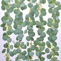 [ดอกไม้ประดิษฐ์ร้อน688] Guirnalda De Eucalipto เทียม Hojas Verdes Plantas Para Boda Fiesta En Casa Arco Pared Jardesanal Decoración 2M 3 Aquetes