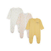 ชุดสลีพสูทเด็กทารก Mothercare mummy and daddy bee sleepsuits - 3 pack YA026