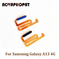 10ชิ้นสำหรับ Samsung Galaxy A13 4G A135 A135F ปุ่มลายนิ้วมือเพาเวอร์เปิดปิดริบบิ้นควบคุมสายเคเบิลงอได้กุญแจปลดล็อค