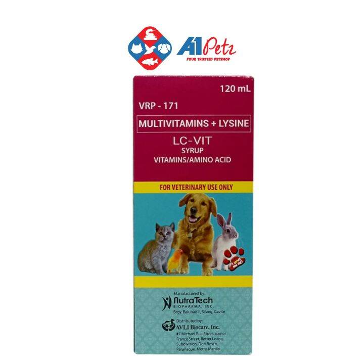 LC VIT Multivitamins + Lysine (amino acid) for Dogs & Cats Syrup 120ml