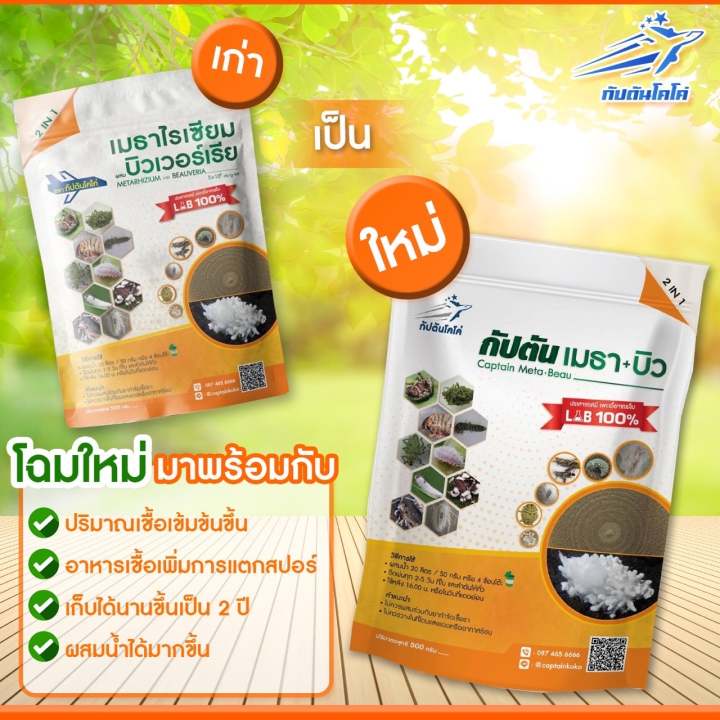 ของเเท้100-ยากำจัดแมลง-500-100-กรัม-บิวเวอร์เรีย-เมธาไรเซียม-กัปตันเมธา-บิว-ยาฆ่าแมลง-มีส่วนผสมของสารจับใบ-ปลอดภัย